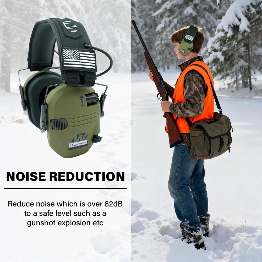 New Head-mounted sport noise-cancelling headphones Electronic protective earmuffs elastic sound amplifier big game earplugs.