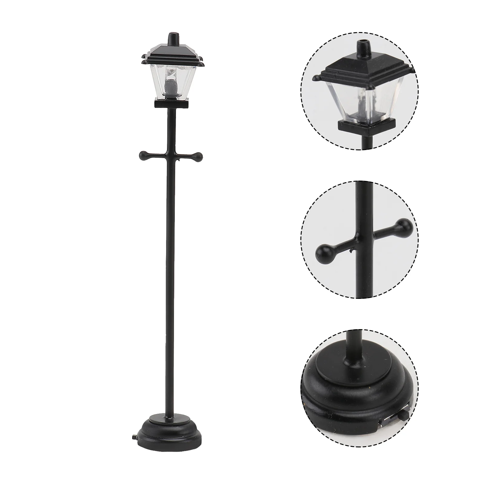 1:12 mini house Miniature Metal LED Street Lamp Model (Black) mini LED lamp miniature lamp mini house lamp