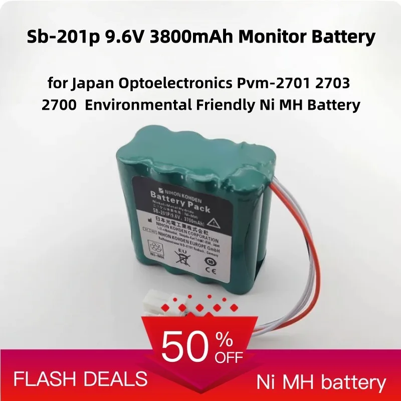 Sb-201p 9.6V 3800mAh Monitor Battery for Japan Optoelectronics Pvm-2701 2703 2700  Environmental Friendly Ni MH Battery