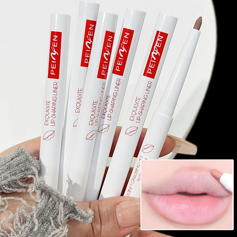 Lápiz Delineador de labios mate resistente al agua, contorno marrón Nude, contorno de labios, tinte de labios duradero, lápiz labial suave, maquillaje de labios de contorno cosmético