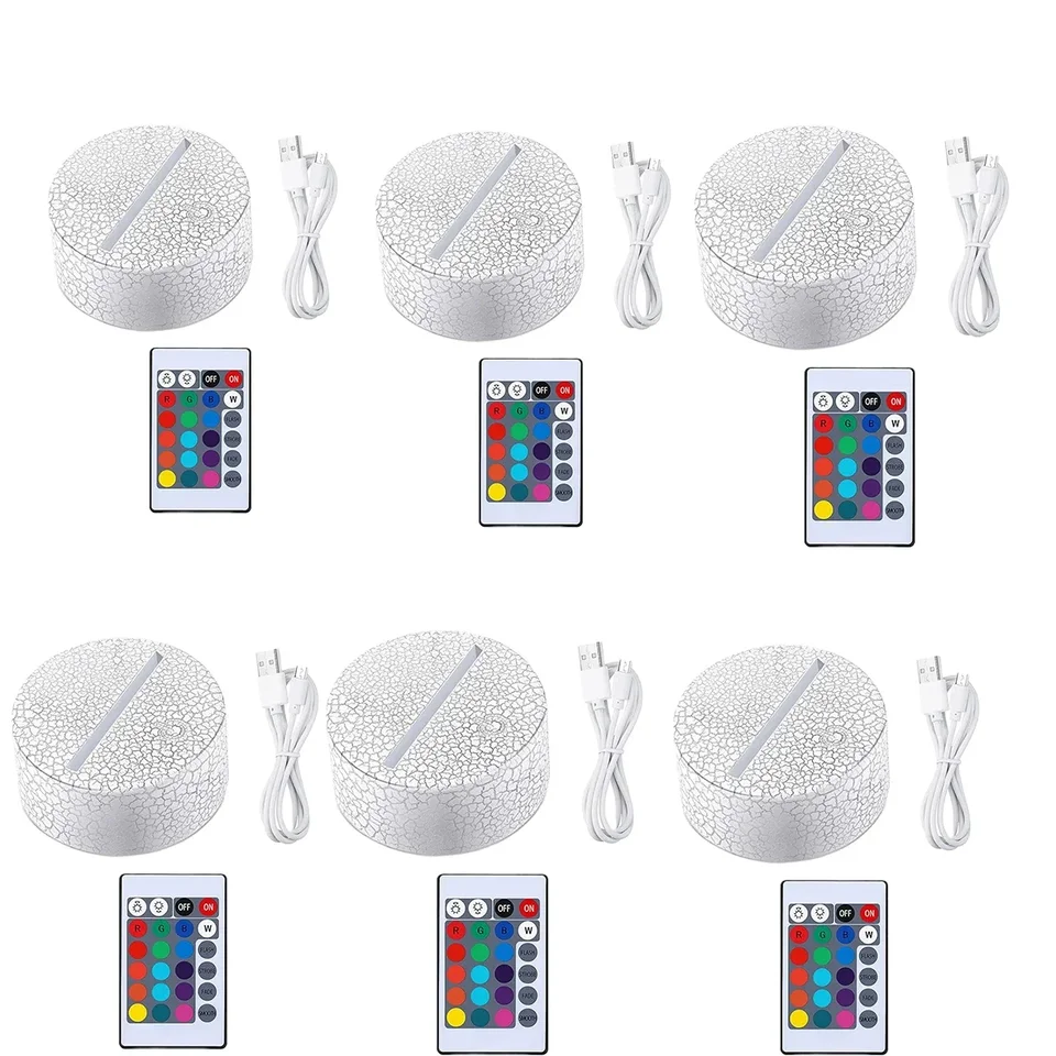 6/12 Pcs  Lamp Base LED Night Light DIY Clear Acrylic Sheets RGB Color Touch Bedside Lamps Bedroom Decor Christmas Gifts, image 8