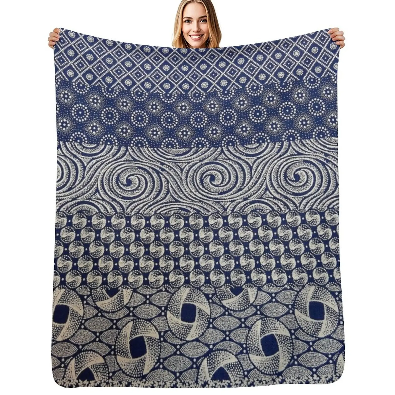 

Shweshwe Africa design Throw Blanket Cozy Microfiber Throw Blanket for Home Bedroom