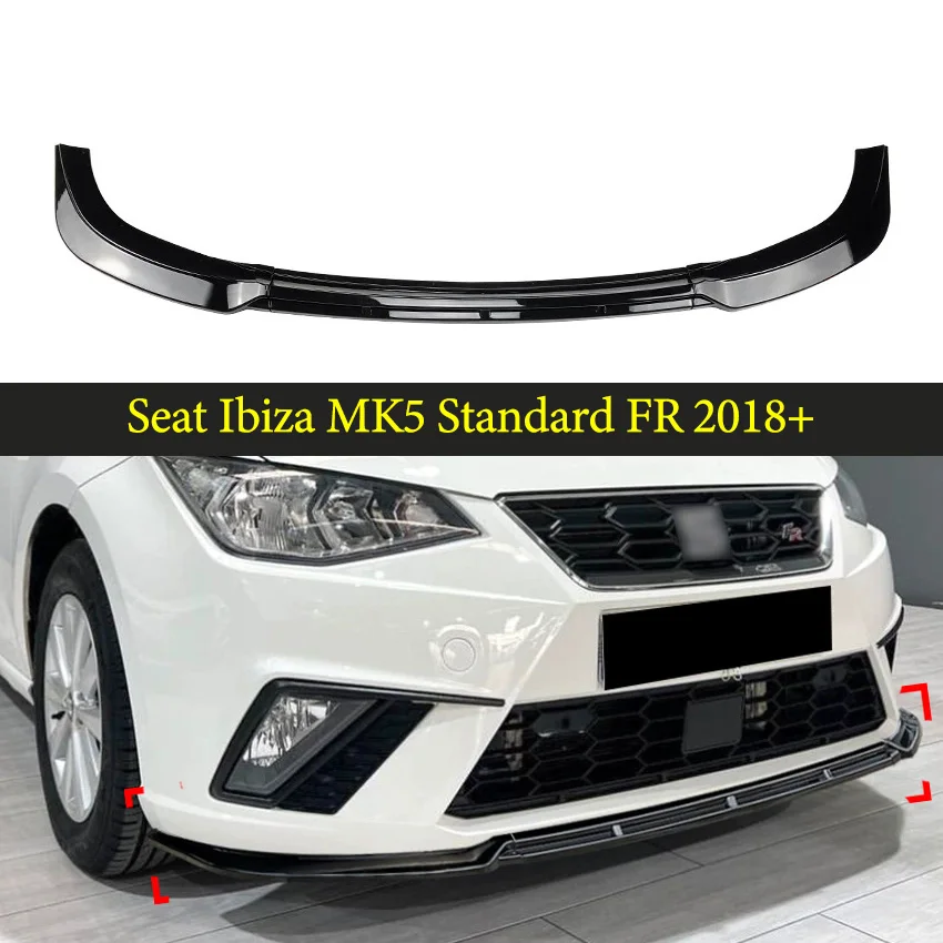 

For Seat Ibiza MK5 Standard FR 2018+ Car Front Bumper Lip Spoiler Body Kit Guard Protector Cover Deflector Auto Accessories