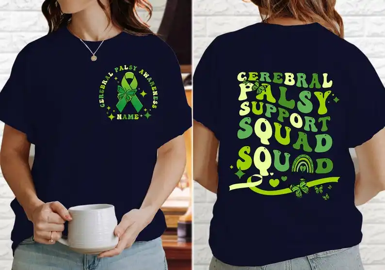 

Cerebral Palsy Awareness T-Shirt Green Ribbon Tee Disease Awareness Tee Cerebral Palsy Tee/Disability Rights Shirt