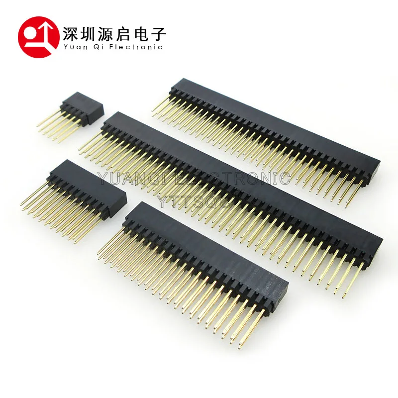 2.54mm Double Row Female Pin Header Long Pin 12.2mm 2*20p 6/8/10/32/40 Socket PCB PC104 23.2mm Connector For GPIO 3B+ 4B Arduino