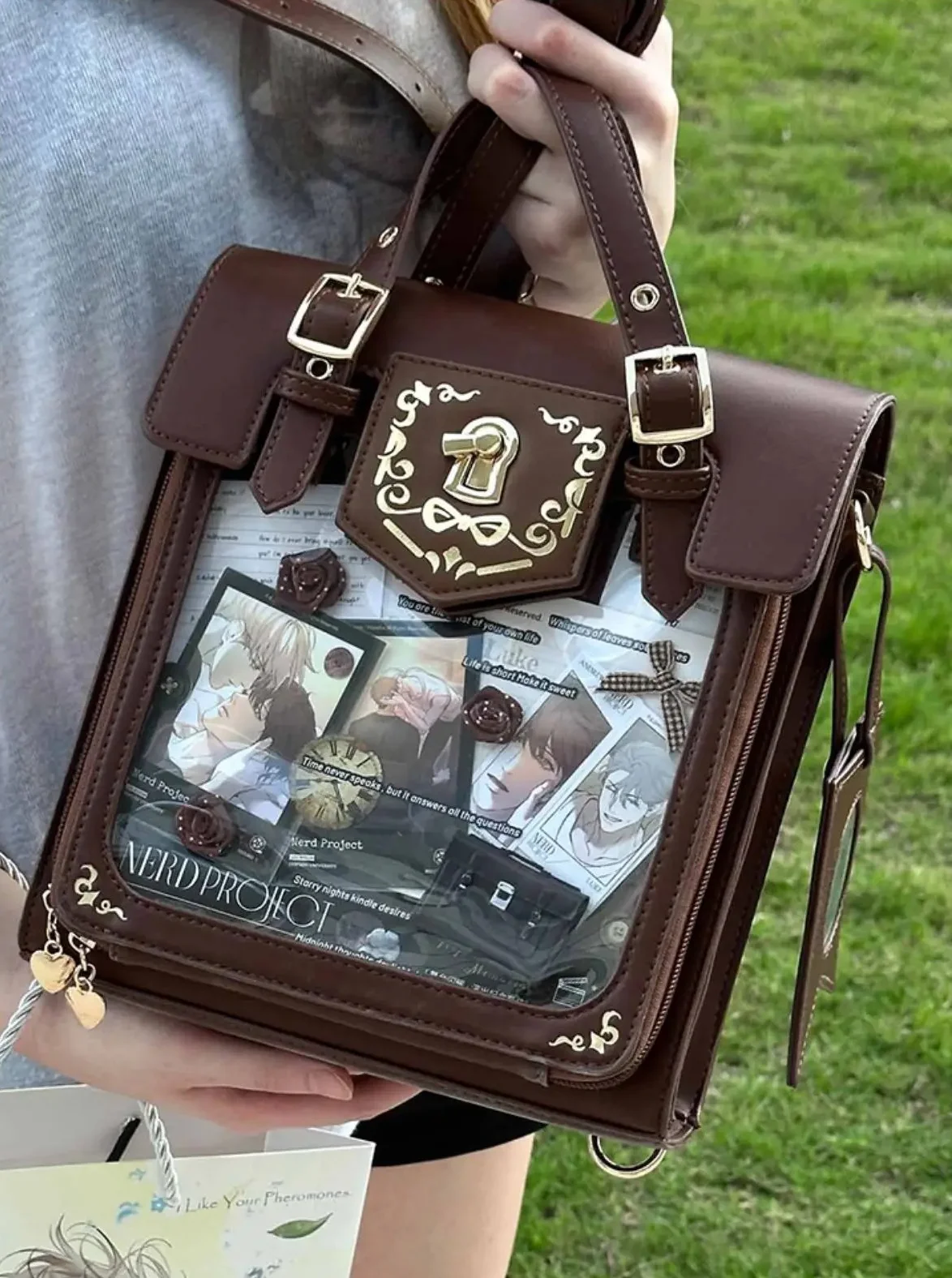 Versatile Transparent Crossbady Ita Bag Square Sac Femme Original Bolso Portable Bolsos De Mujer Preppy Style Bags for Woman