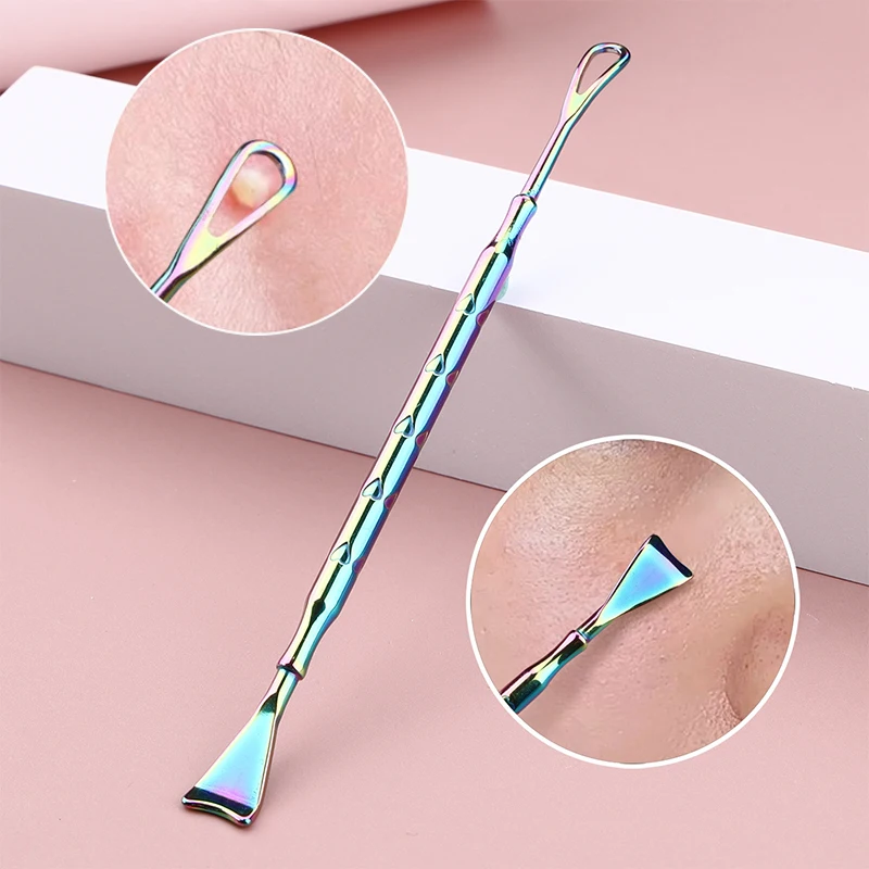 Stainless Steel Double- End Face Skin Spatula Pore Prep Blackhead Pimple Remover Scrubber Deep Cleansing Tool Skin Care