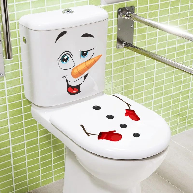 Weihnachts-Schneemann-Toilettendeckel-Aufkleber – wasserdichter, selbstklebender PVC-Badezimmer-Aufkleber für festliche Feiertagsdekoration, ideal für Weihnachten – Detail 9