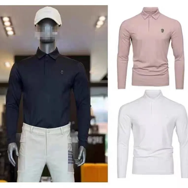 

2025 Golf Shirt Men's Sports Long Sleeved New Style Fashion Golf Wear Base Collar Elastic Man Golf Polo Shirt