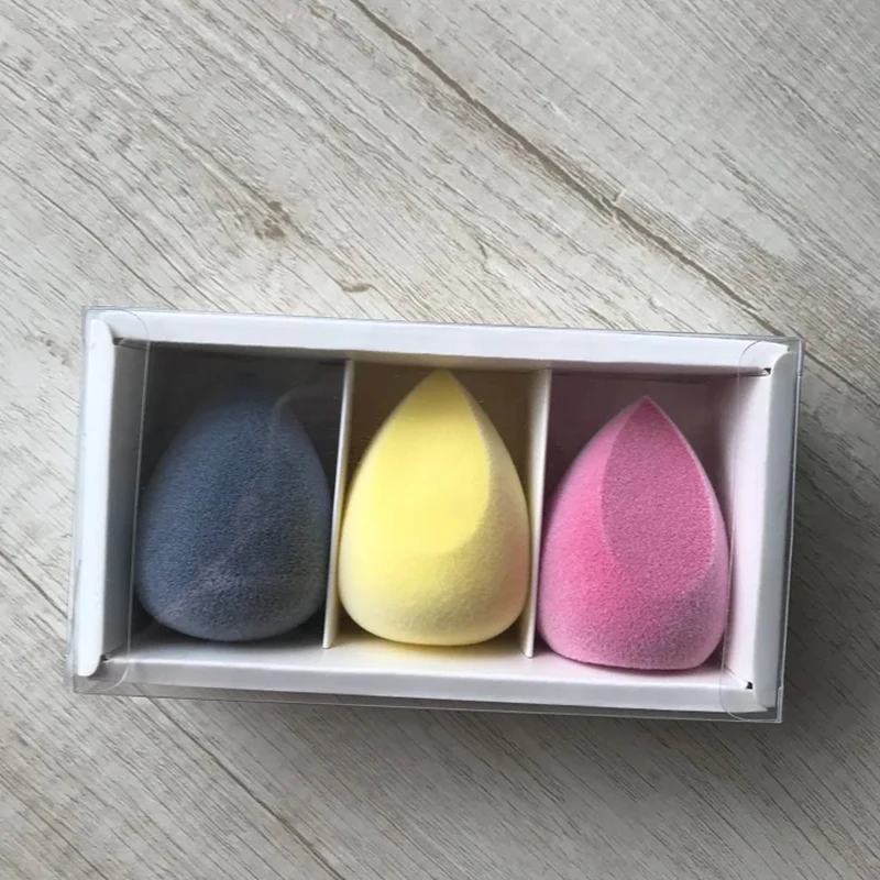 100 Sets Hot Sale Cosmetic Puff Foundation Flocked Cosmetic Makeup Powder Puff Beauty Sponge