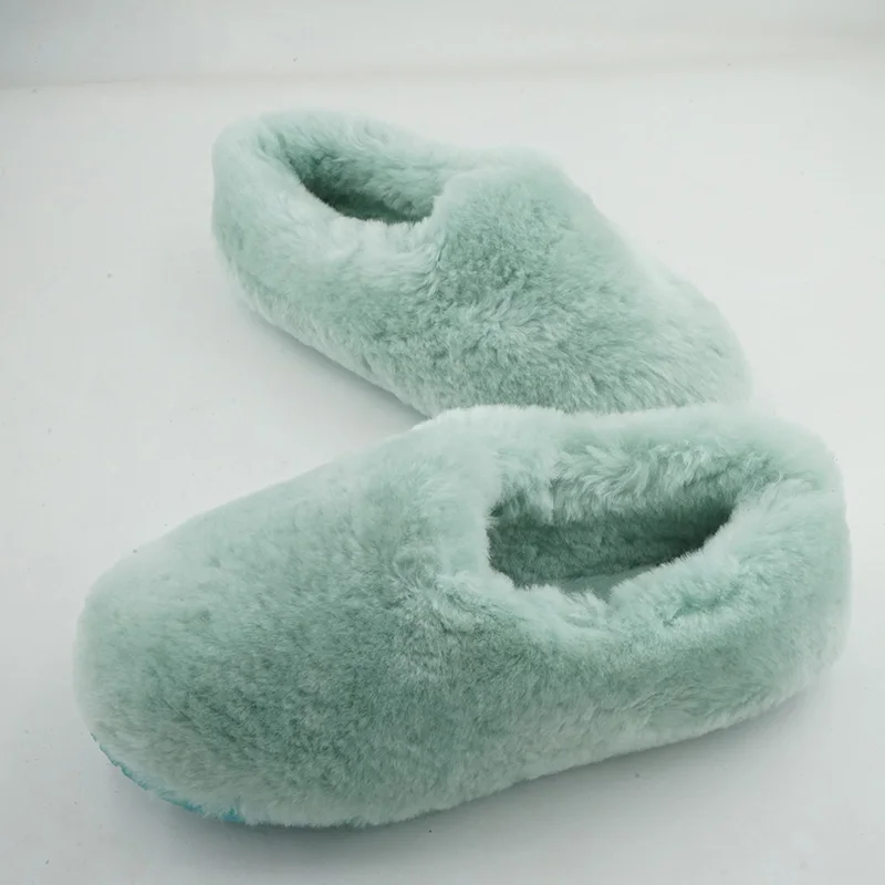 2026 100% Natural Sheepskin Winter Warm Fur Slippers Women Home Shoes Indoor Slipper Slippers Woman Casual Slippers