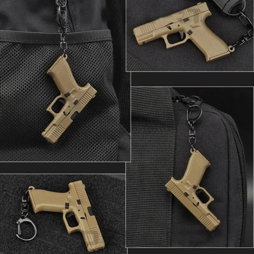 Gantungan kunci Pistol Mini tanpa peluru, Gantungan Kunci Game Pistol Revolver militer taktis peluru Clava