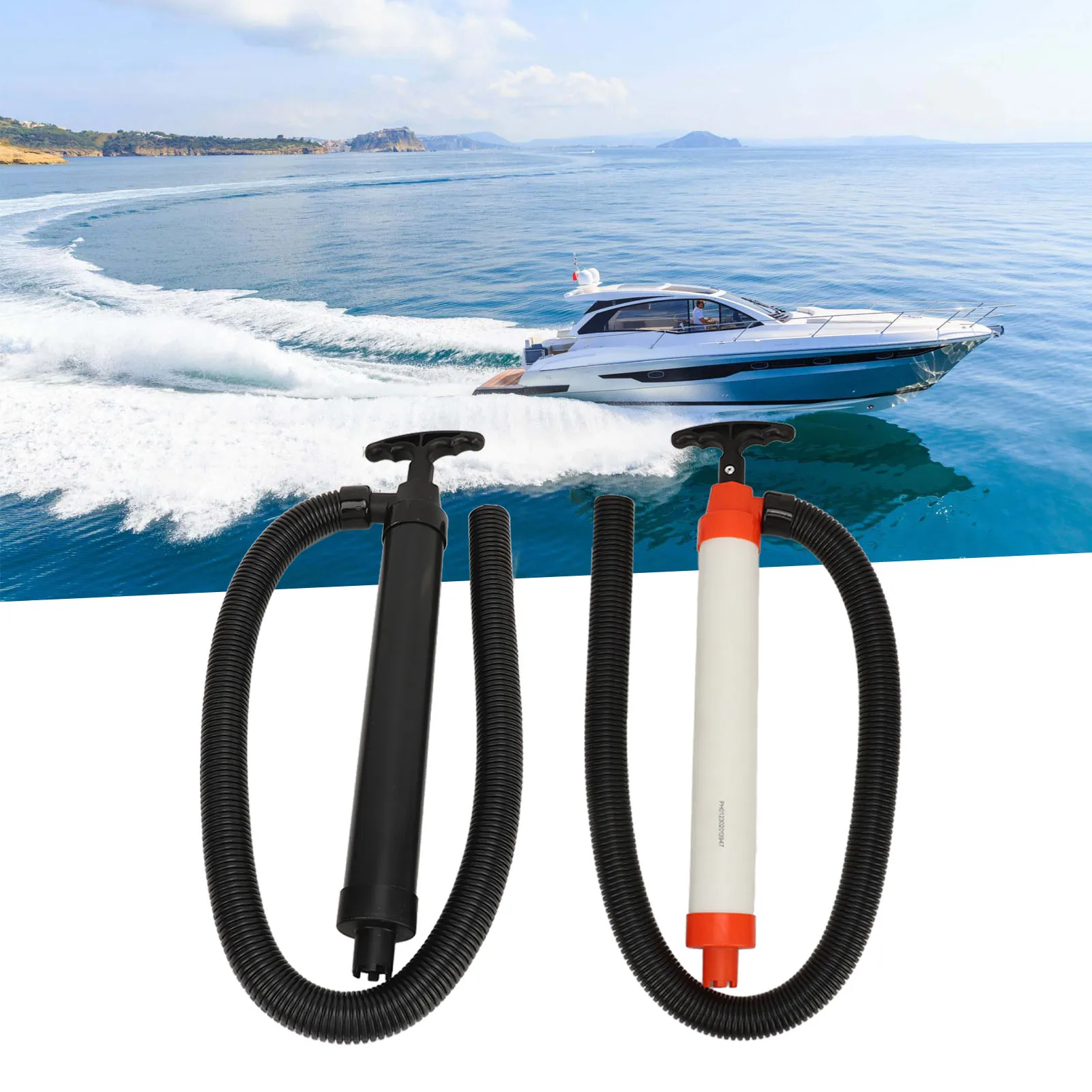 

1Pc Boat Manual Bilge Pump with Hose Portable Hand Water Pump for Yachts Fishing Boats Kayaks Speedboats