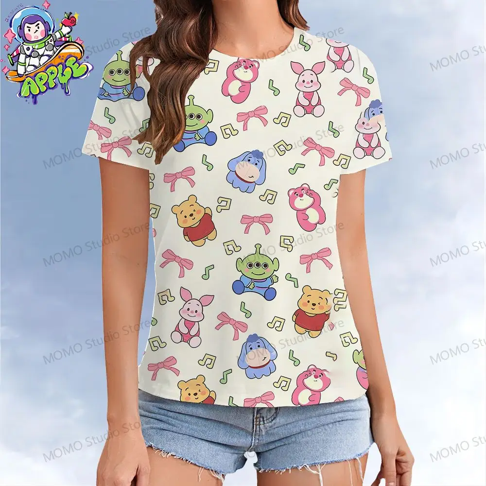 

Women's T-shirt Disney Toy Story Buzz Lightyear T-shirts 2024 O Neck Summer Street Wear Woman Clothing Kawaii Y2k Leisure Top