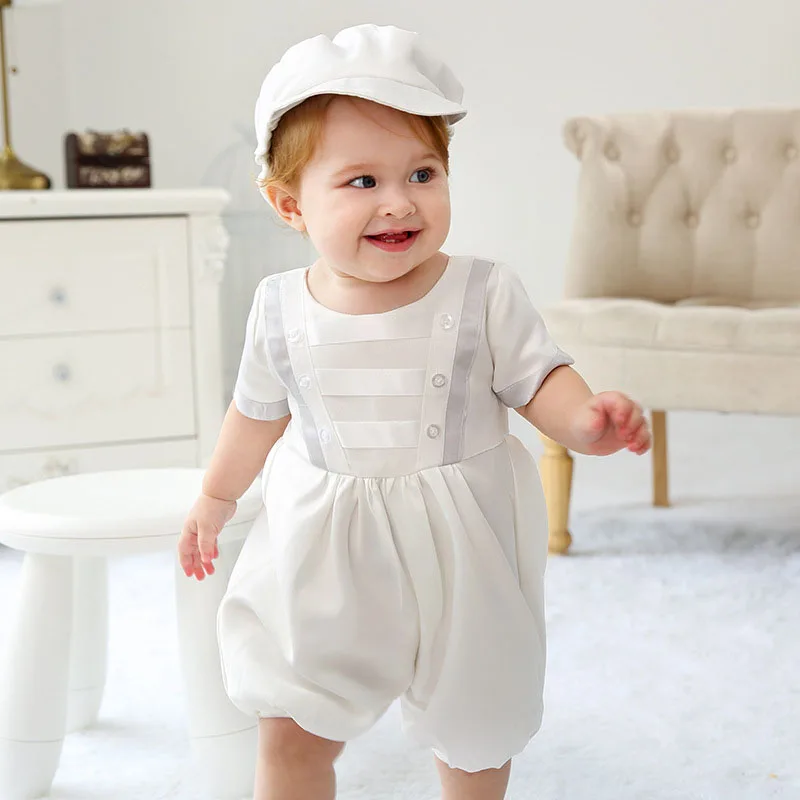 

Baby Boys Baptism 1St Year Birthday Dress Christening Infant Jumpsuit Clothing Toddler Boy Party Costumes 3-24M