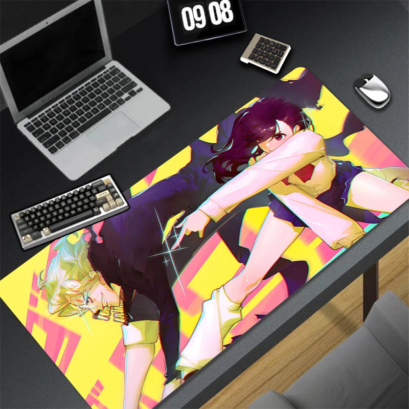 Mouse Pad PC Ayase Momo Takakura Ken Seiko Keyboard Rug Office Laptop Anime Dandadan XXL Desk Mat Black And White Manga Desk Mat
