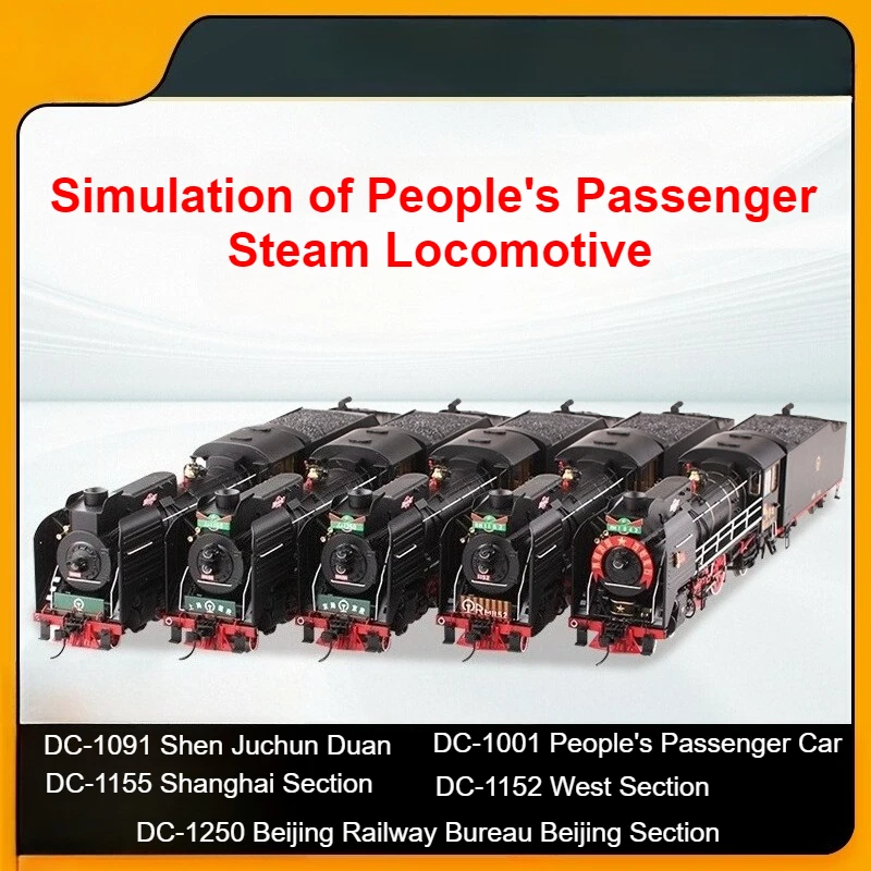 

HO Type 1/87 Toy Train China Series Simulation People's Steam Locomotive Passenger Train Metal Wheels Train Model Boy Toy Gift