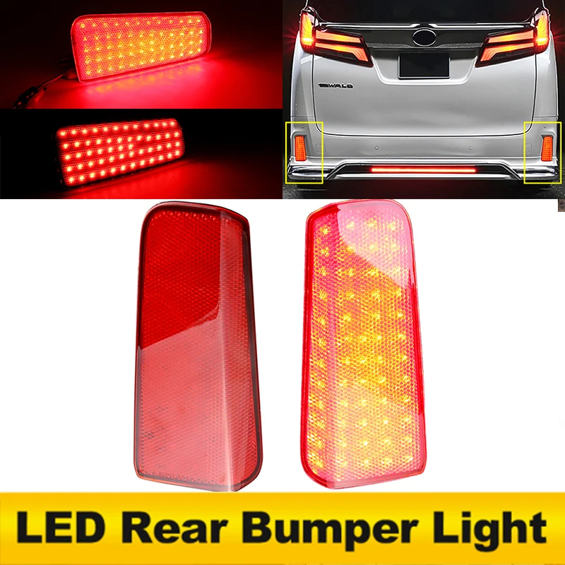 

2 шт. светодиодный отражатель заднего бампера для Toyota Alphard Vellfire 30 серии 2015-2018 задний противотуманный сигнальный светильник автомобильные аксессуары