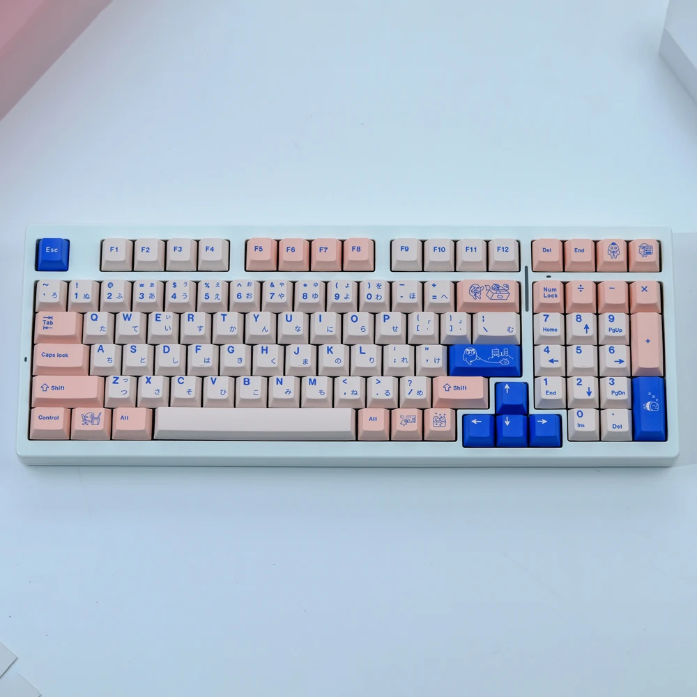 129 Keys POCO Keycaps Japanese Eglish Cherry Profile PBT Dye Sublimation Mechanical Keyboard Keycap For MX Switch GK61 75 87 98