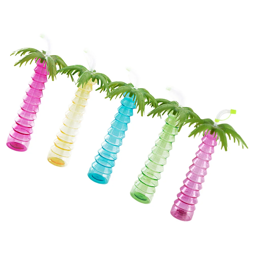 

5 Pcs Shaped Straw Cup Reusable Multi-function Drink Outdoor Kids Water Bottles Portable The Pet Banquet