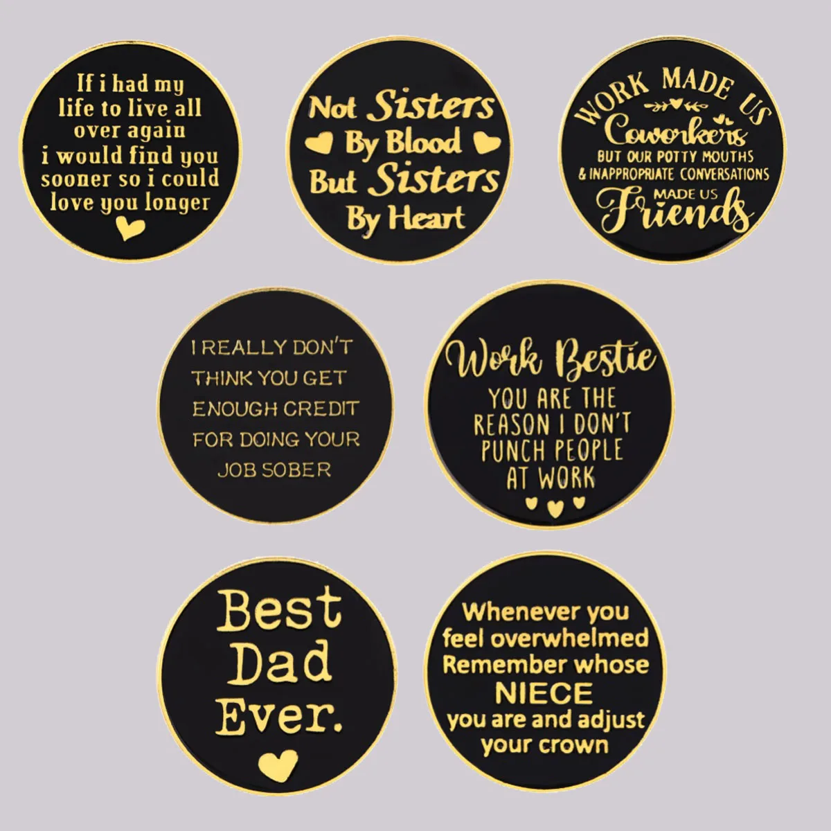 Humorous  Quotes Enamel Pin Lapel Pins for Backpacks Round Brooches for Women Fashion Jewelry Accessories Friends Gift
