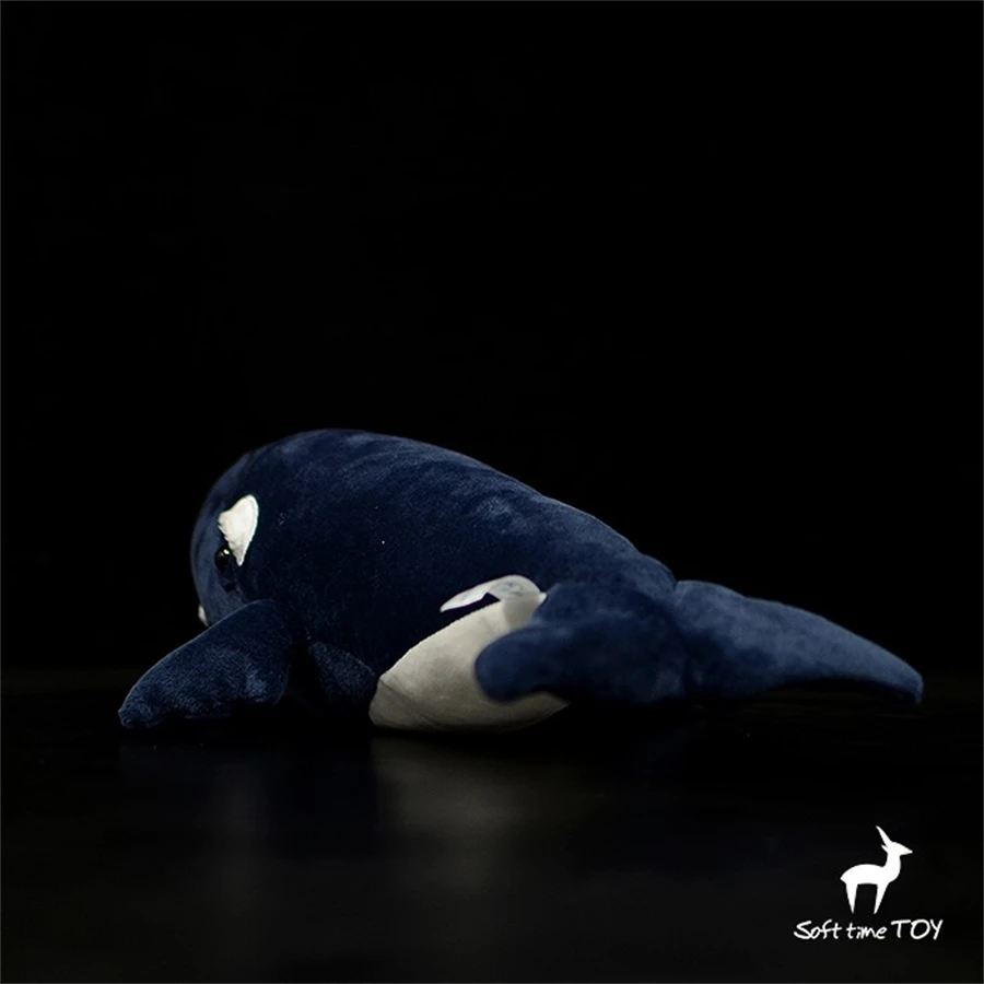 Black Right Whale High Fidelity Anime Plushie Humpback Bowhead Whale Plush Toys Lifelike Animals Simulation Stuffed Kawai Doll