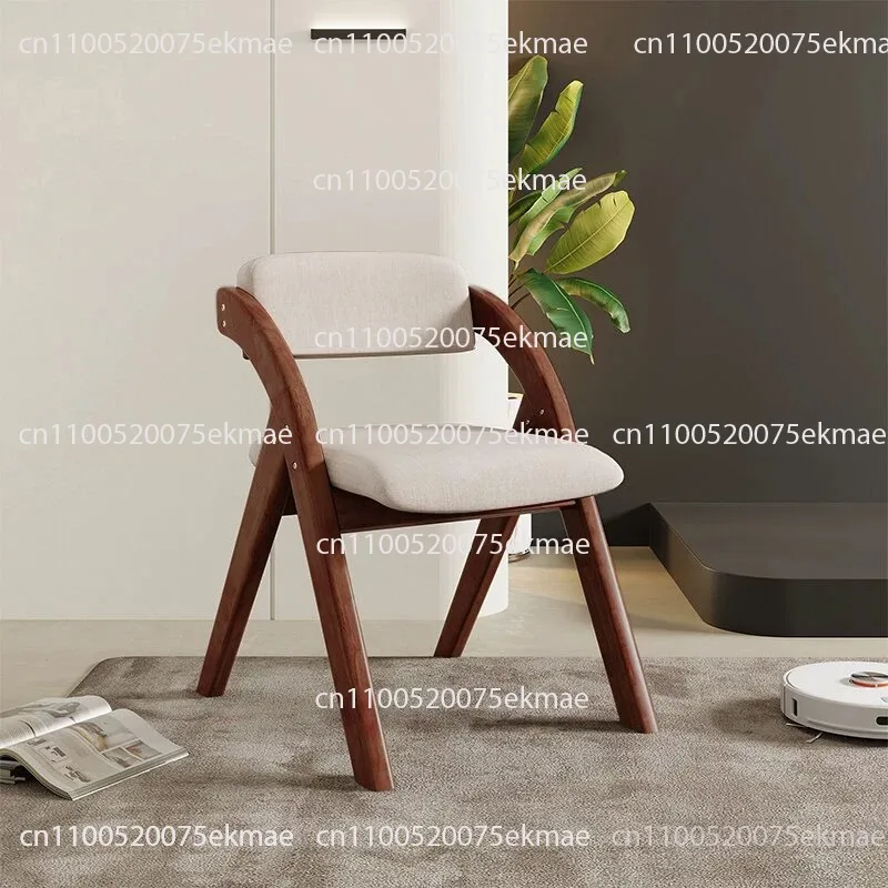 Heavy Duty Wooden Folding Chair Thickened Cushion Padded Backrest Space Saving for Home Office Dining Guest