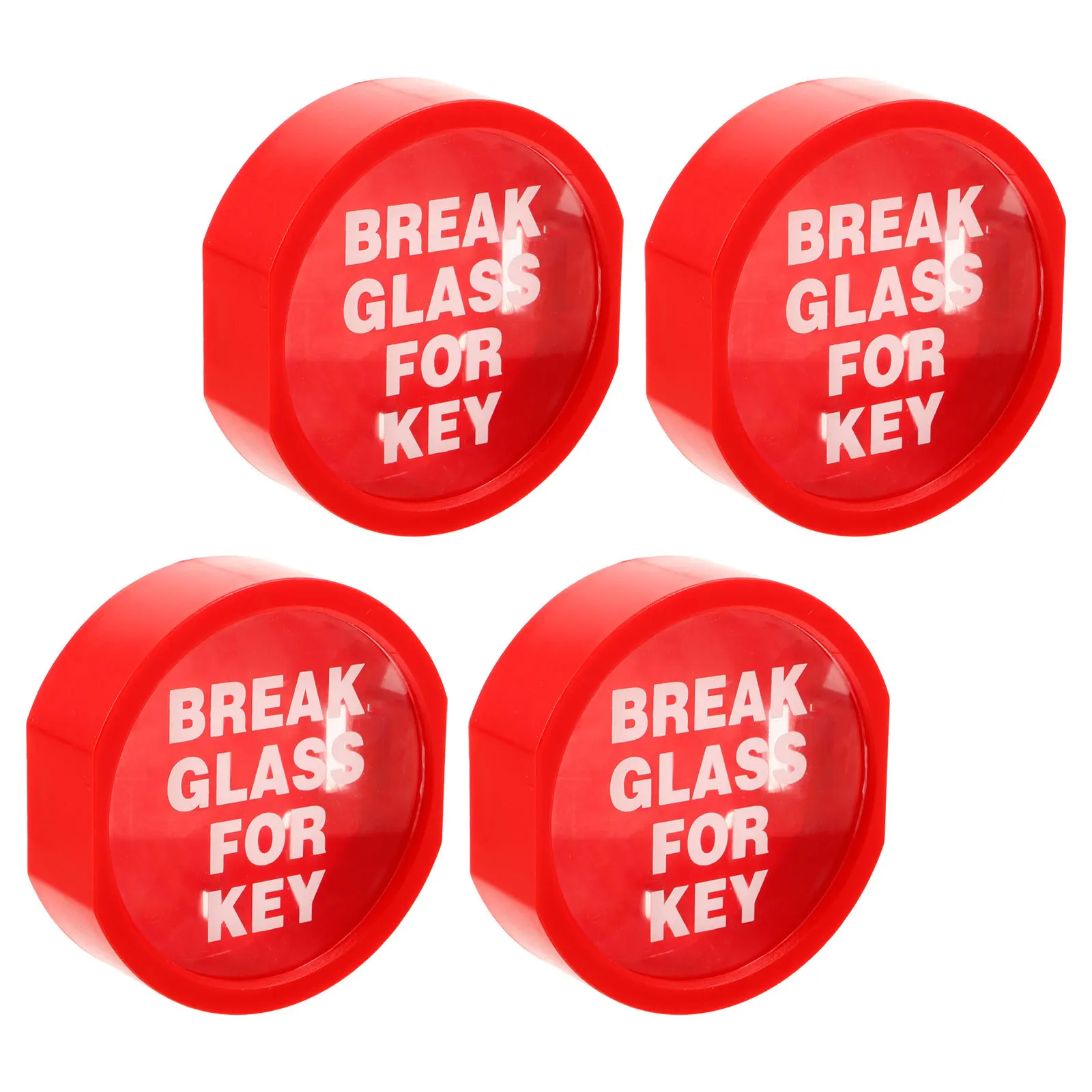 4Pcs Wall Mounted Fire Key Box Emergency Lock Storage for Door Security Outdoor Key Holder Red Finish Breakable Cover Fast