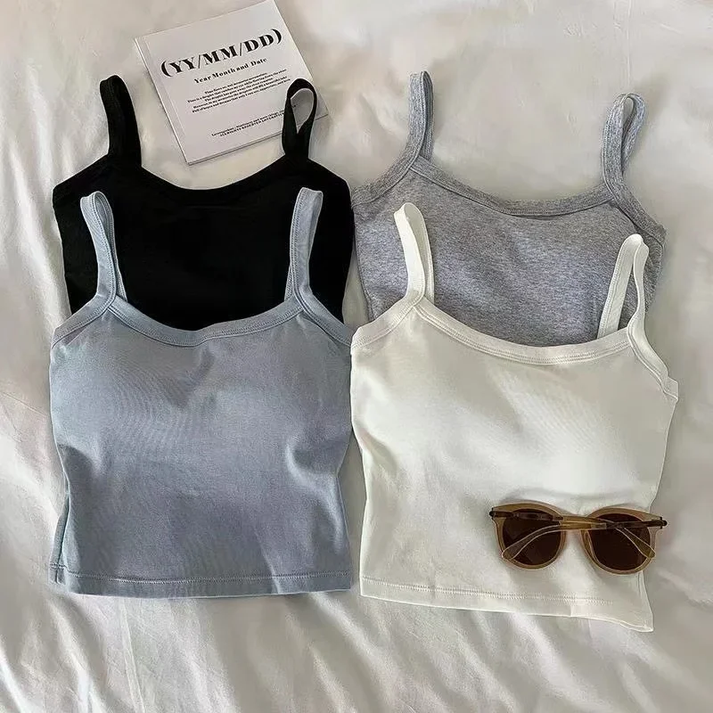 Crop Top Women Sexy Sleeveless Tops Fashion Female Underwear Lady\'s Camisole Girl Basic T-shirt Vest Lingerie Bras Tube Tops Hot