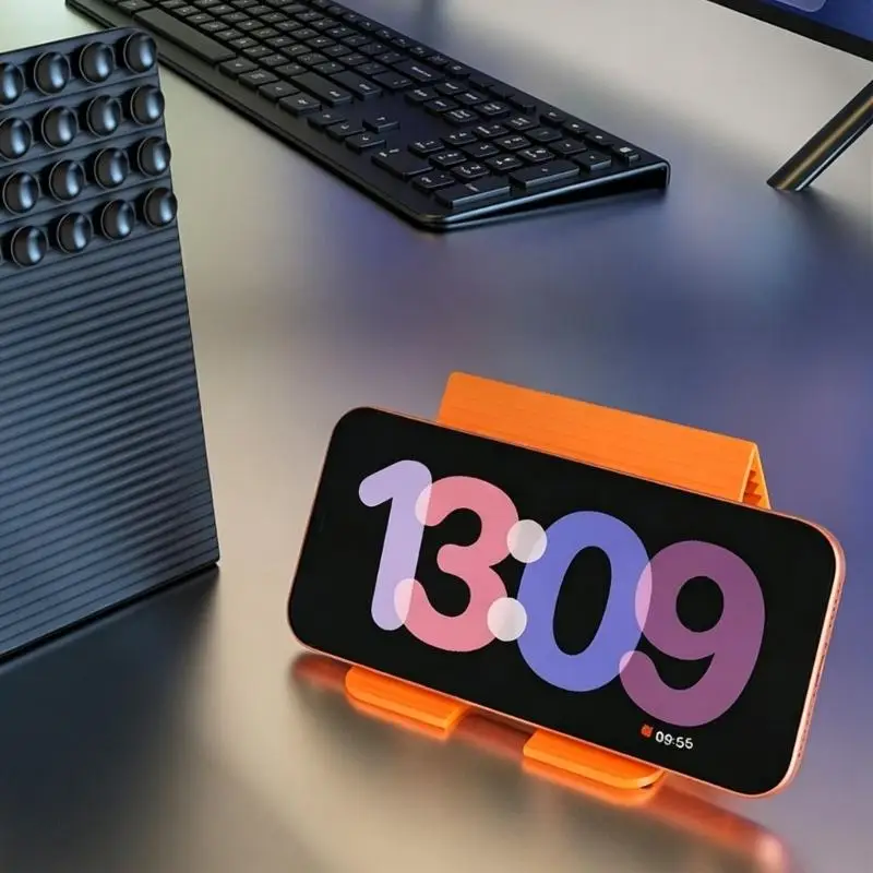 R53C Foldable Phone Stand For Office Home And Travel Use With Nonslip Base Flexible Silicone Phone Stand