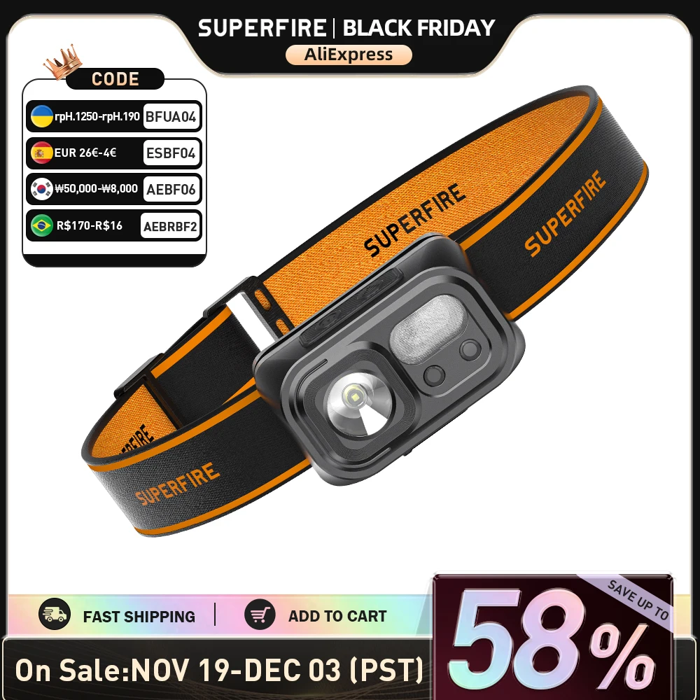 yZ[zSUPERFIRE HL23 ͂ LED wbhv Handfress UwbhCg Type-C [d~jwbhdLvƓ