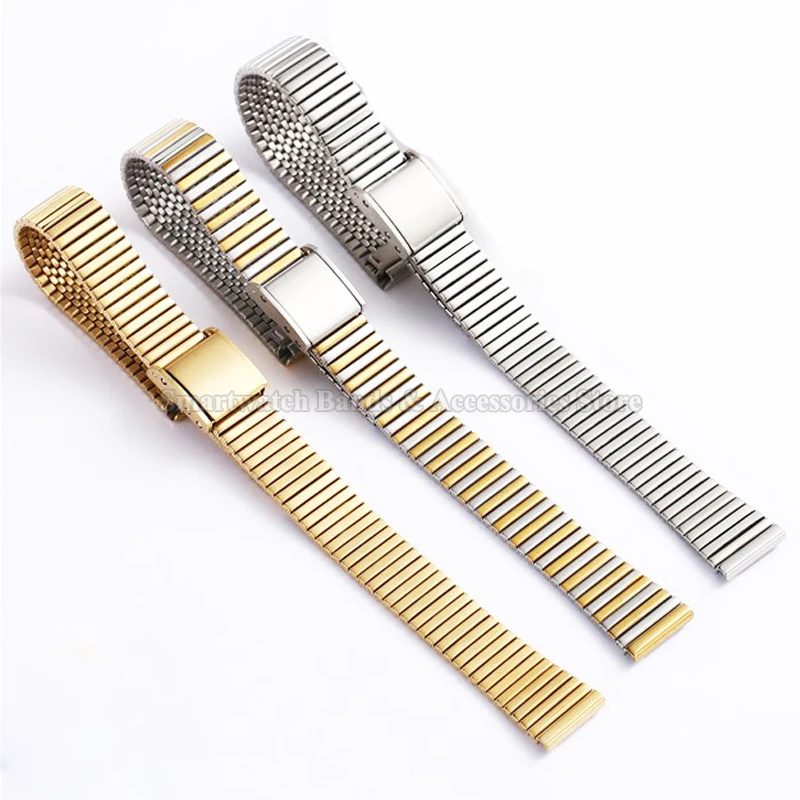 10mm 12mm 14mm 16mm Stainless Steel Watch Band for Men Women Ultra Thin Wrist Band Replacement Metal Bracelet Watch Accessories