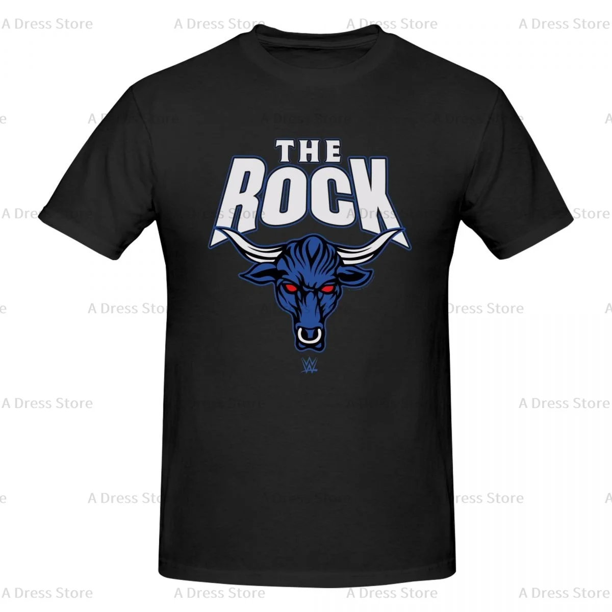 Men's WWE The Rock Bull Men's round neck Oversized T-shirt,Men's summer Vintage Casual Cotton Tee Shirt Gift