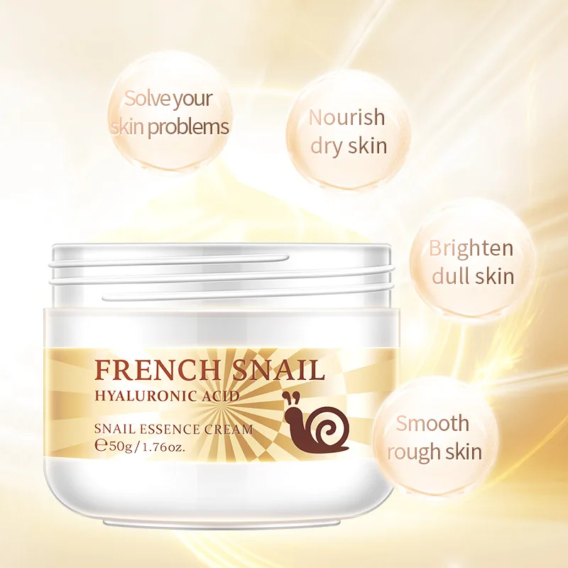 50g French Snail Hydrate Hyaluronic Acid Face Cream Moisturizing Nourish Face Cream ​Refreshing Rough Skin Facial Cream