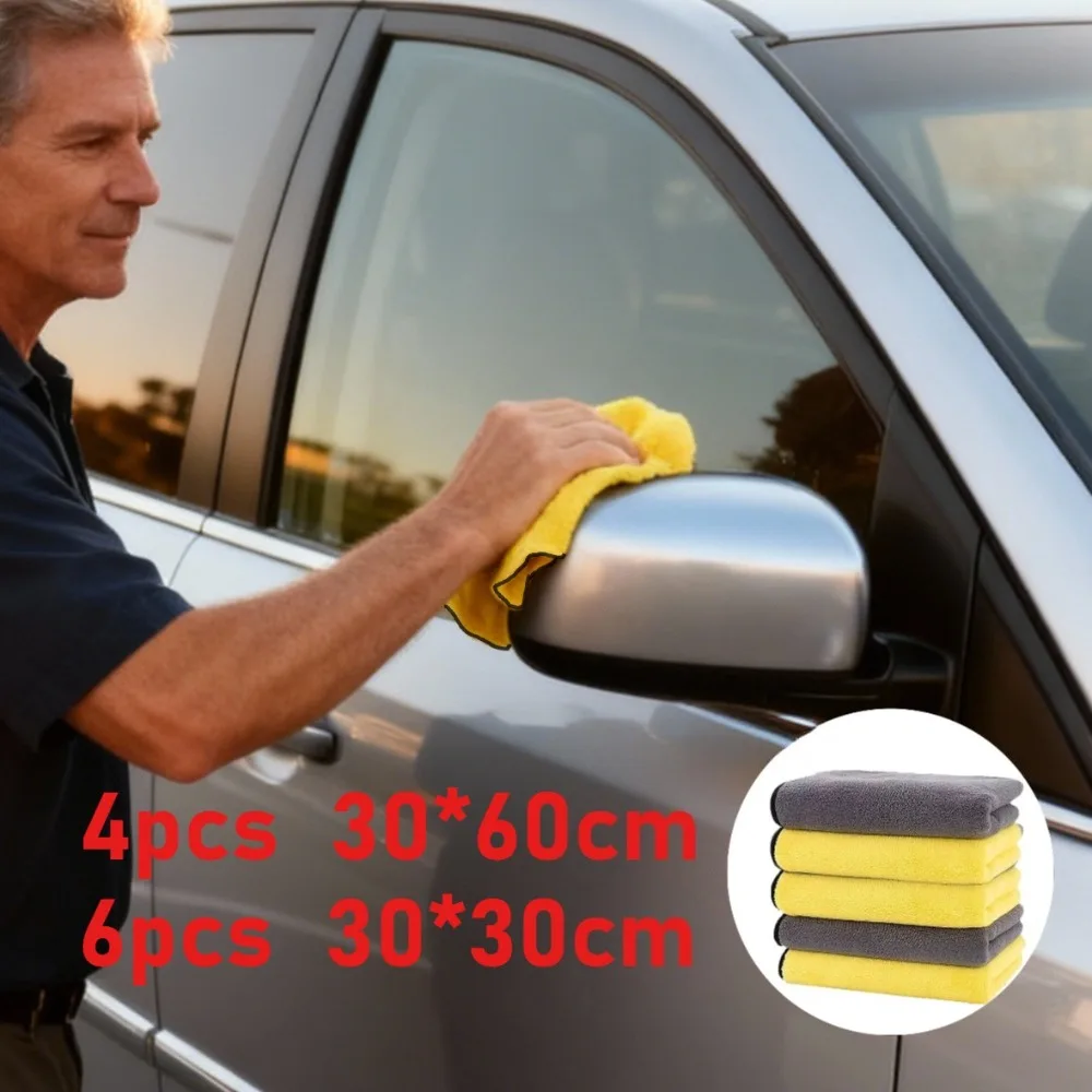 

10 шт. утолщенные впитывающие полотенца для чистки автомобиля, идеально подходят для владельцев семьи с автомобилями
