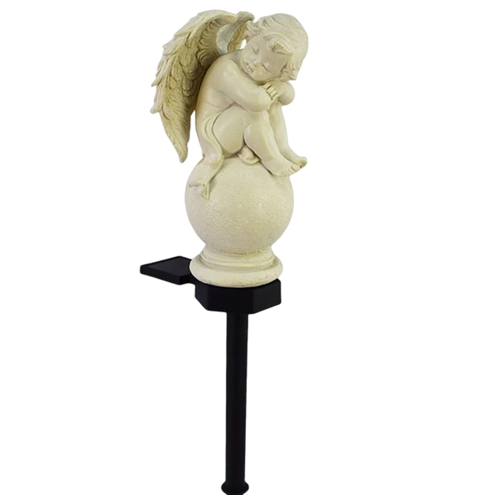 

Resin Angel Solar Yard Landscape Lamp Crafts Outdoor Lawn Lamp Lighting Ornaments IP55 Waterproof Home Decor for Park Courtyard
