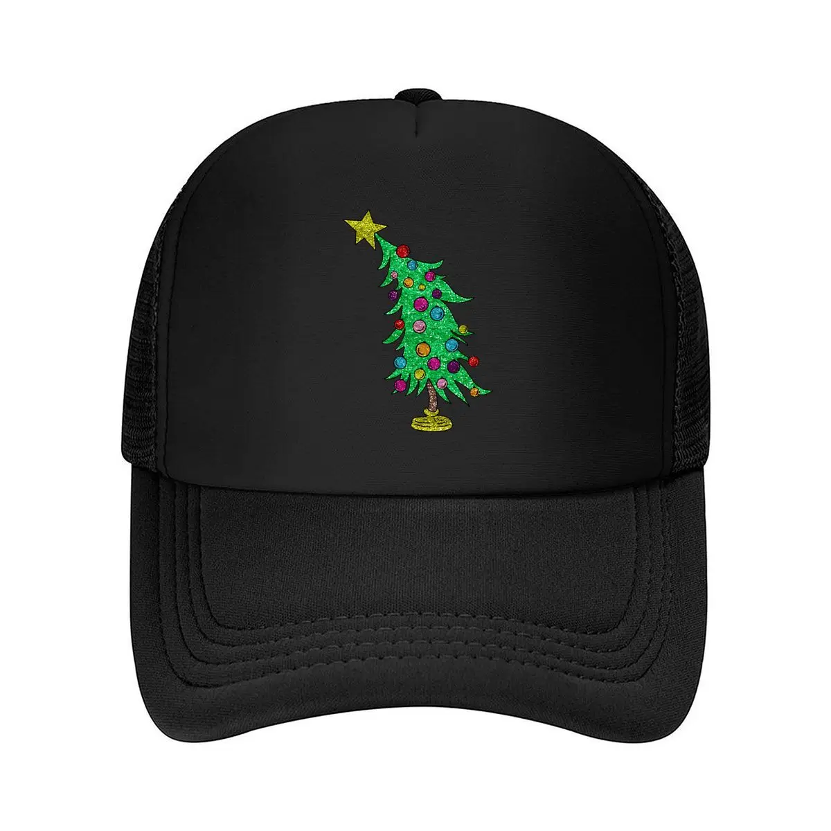 Glitter Christmas Tree 2026 Mesh Baseball Cap