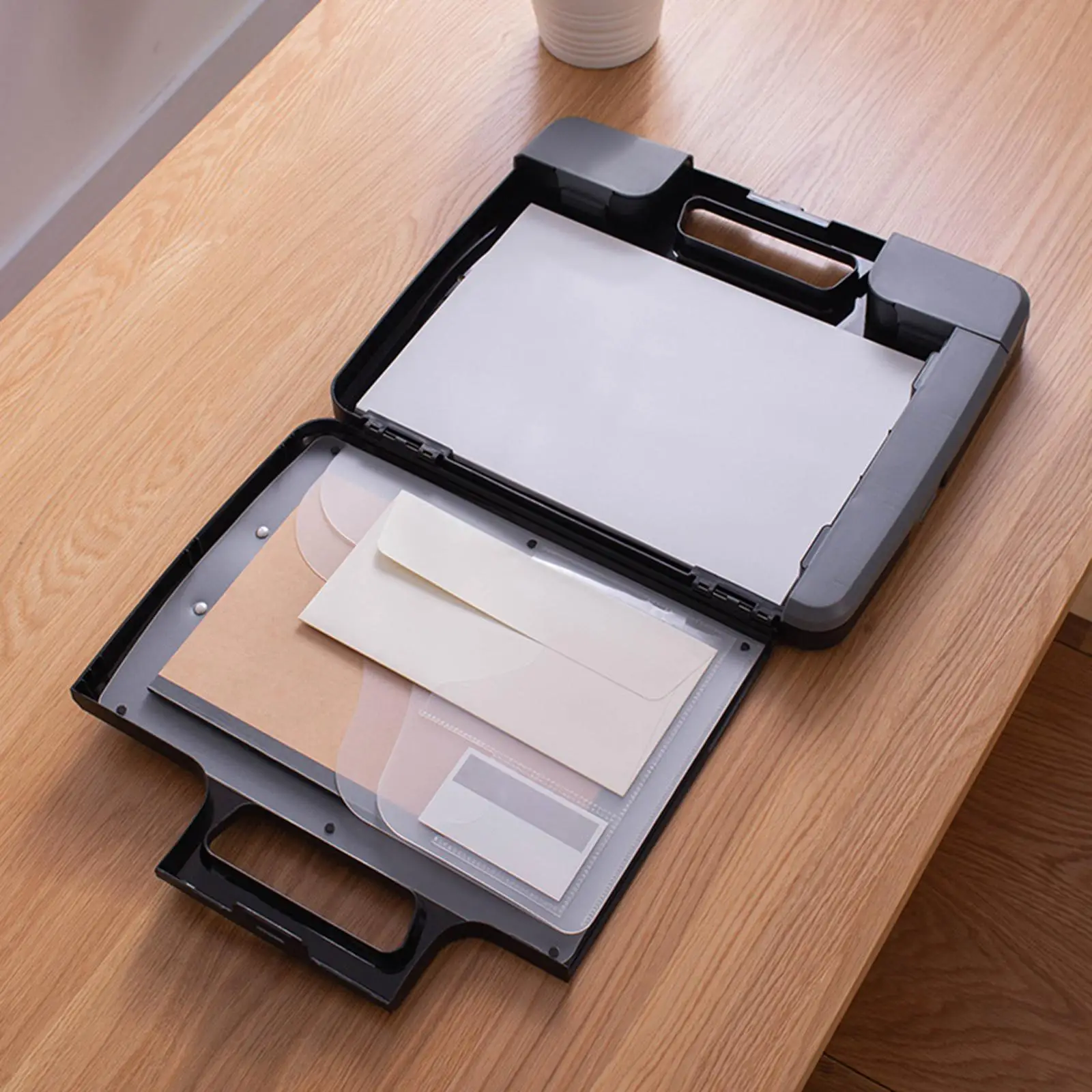 Lightweight Portable Writing Clipboard with Compartment Organizer for