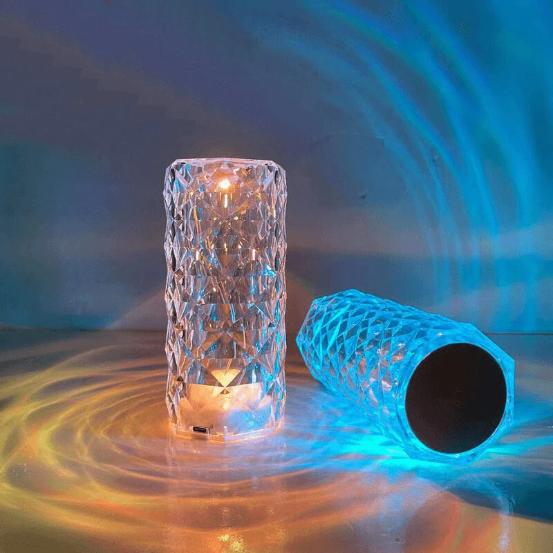 Kristall-Schlafzimmer-Nachttischlampe, kreative Schreibtischlampe, 16-farbige Fernbedienung, Heimdekorationslampe, warme Schreibtischlampe