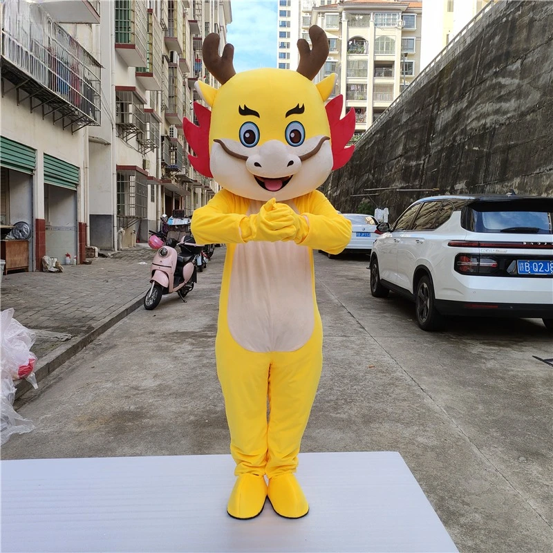 Disfraz de muñeca Huanglong de Año Nuevo, disfraz de dragón personalizado, mascota del zodiaco de dibujos animados, gran evento, actuación