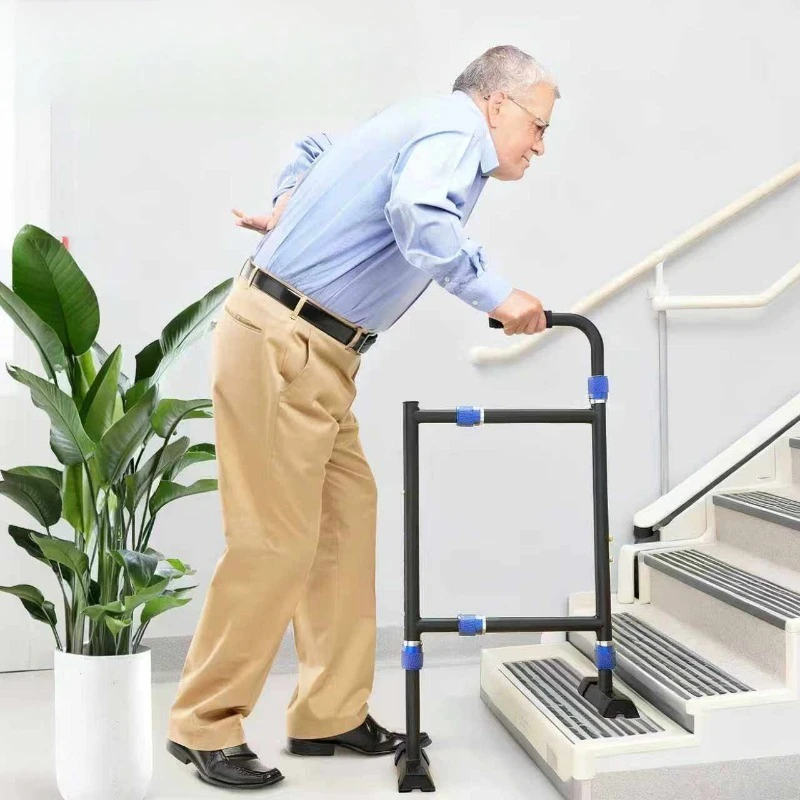 Stair Cane Adjustable Width Stair Climbing Assist Cane for Seniors & Post-Surgery Stair Lift Assist for Going Up and Down Stairs