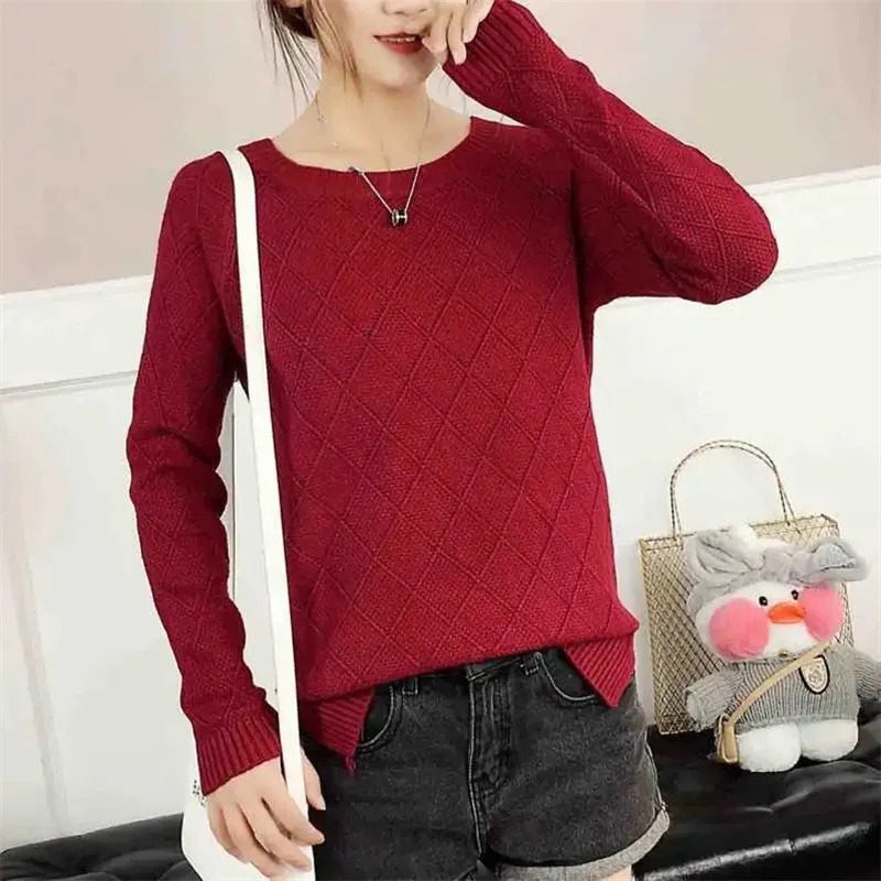 Sweater rajut Dalaman wanita, atasan Jumper Pullover lengan panjang, Pullover wanita, sweater hangat musim gugur, Turtleneck dasar