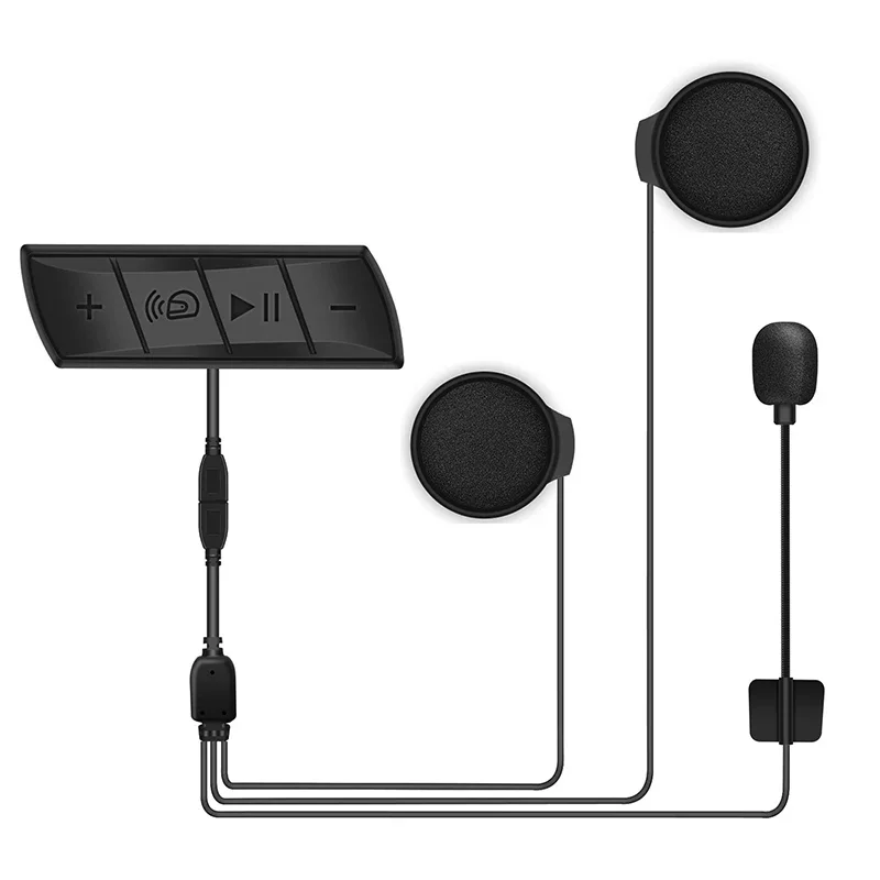 Motorcycle Helmet Headset Wireless Music Speaker IPX4 Waterproof Bluetooth-compatible 5.0 Rechargeable Helmet Intercom Headset
