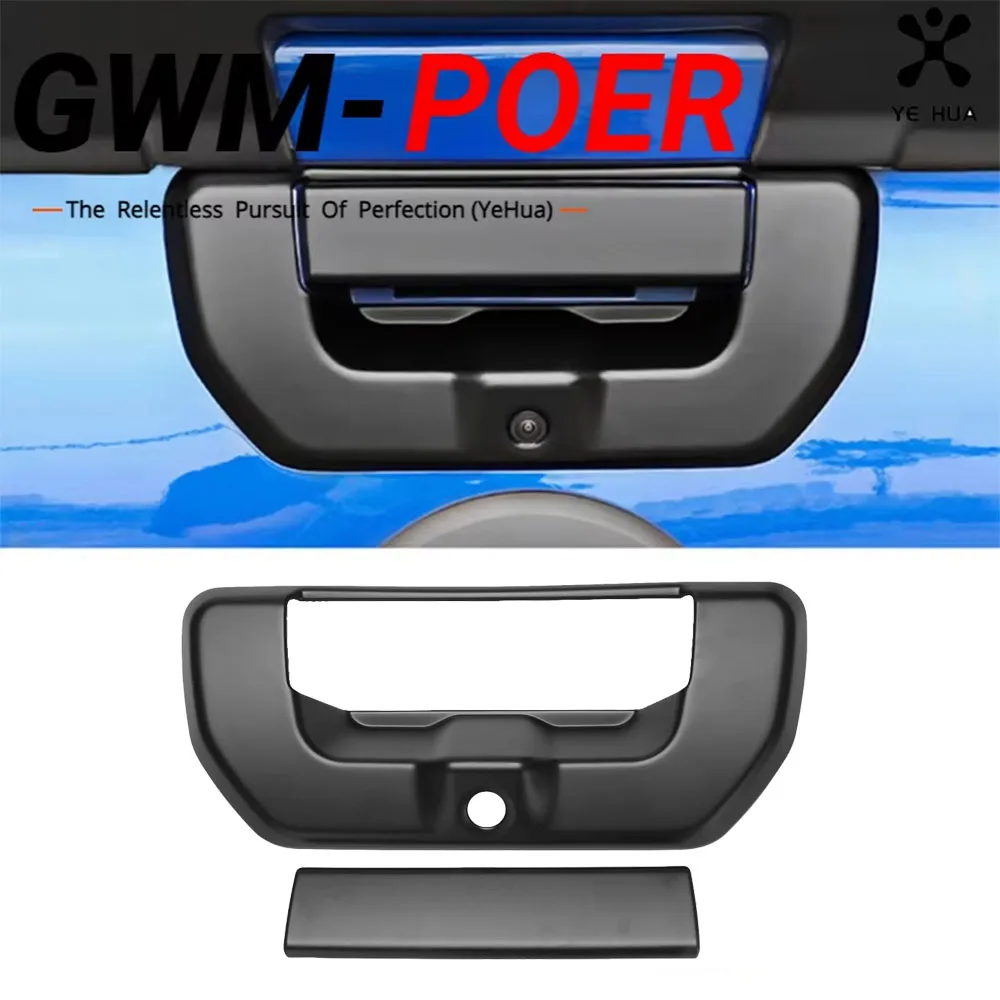 

For Great Wall Poer Gwm Poer 2020 2021 ABS Chrome Rear Trunk Door Handle Bowl Cover Trim Cars Decoration Accessories Auto Tools