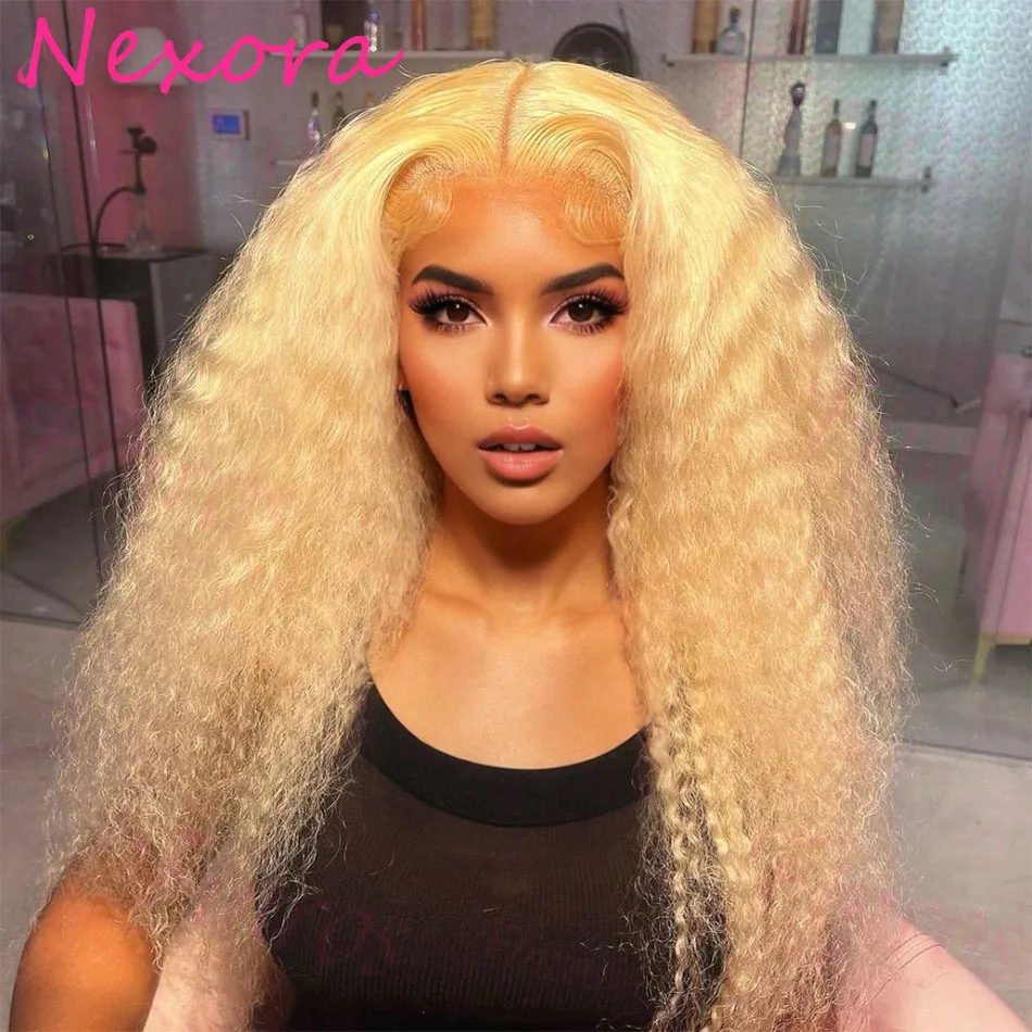 

Парик Nexora Water Wave 13x6 Frontal, 613 блонд, из натуральных волос, с глубокой волной, текстурированный, с кружевной передней частью для естественной линии роста волос, кудрявый парик