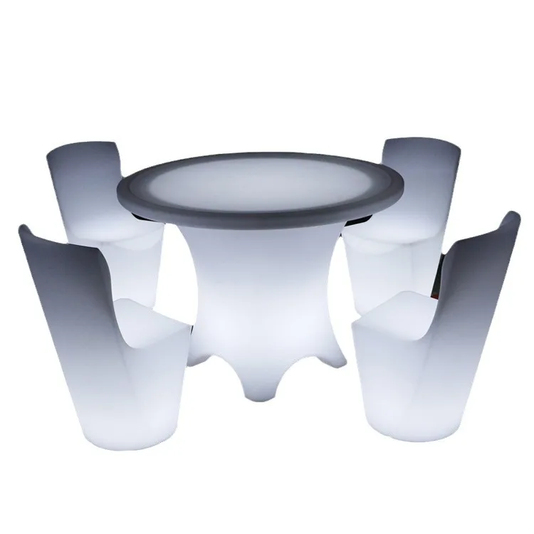 

Outdoor luminous coffee table living room household small bar round with milk tea shop sofa catering shop and chairs