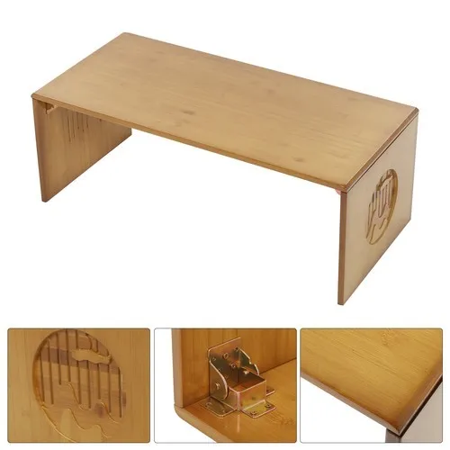 طاولات المقهى طاولة قهوة من الخيزران قابلة للطي لا حاجة للتجميع خفيفة الوزن 13.22 رطلًا سهلة التخزين ومساحة توفير طاولة أرضية #6