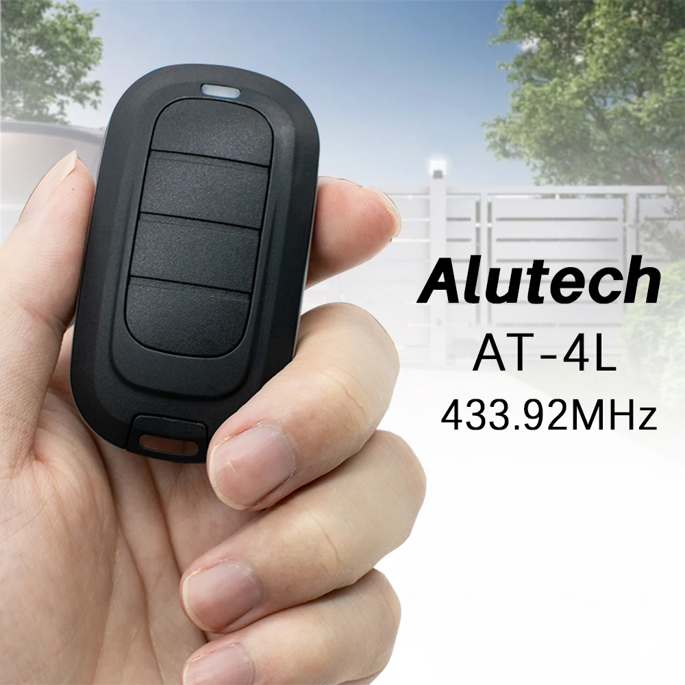 Alutech AT‑4L 433MHz 4‑Channel Garage Door Remote Control Compatible with AR‑1‑500 500N & AN‑MOTORS Gate Opener