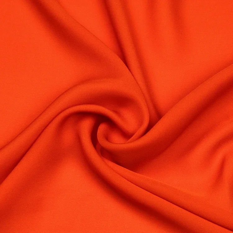 Deep orange mix red pure silk crepe georgette fabric 20momme 140cm width,SCG461