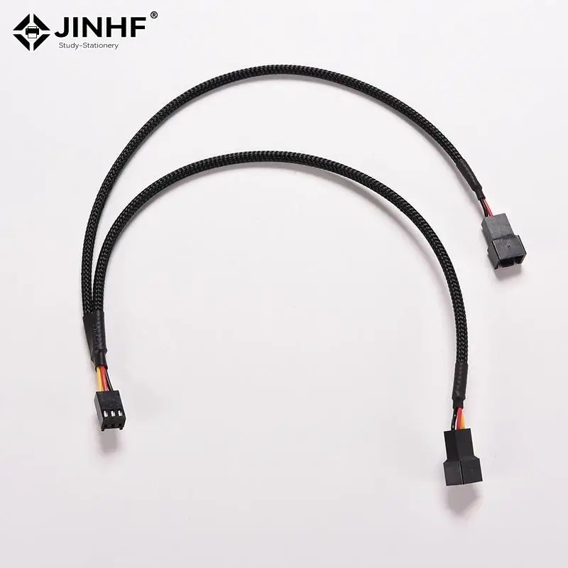 1PC 3 Pin Mainboard Power Cable Y-Splitter Female To Male Dual 3Pin PC Computer Case Fan Connect Wire Cable Adapter Convert